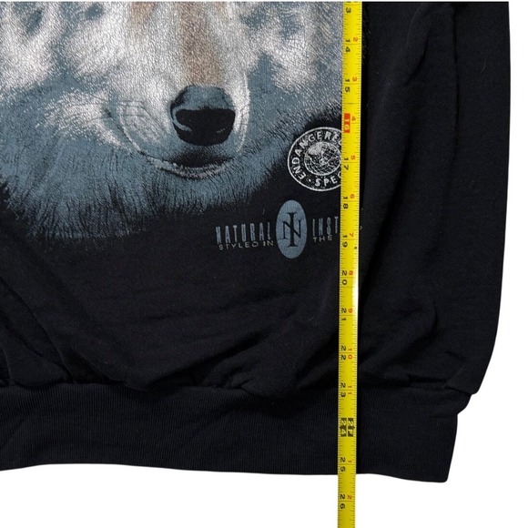 Vintage Tultex Wolf Graphic Sweatshirt Men's X-Large Black Natural Instincts - Picture 8 of 9